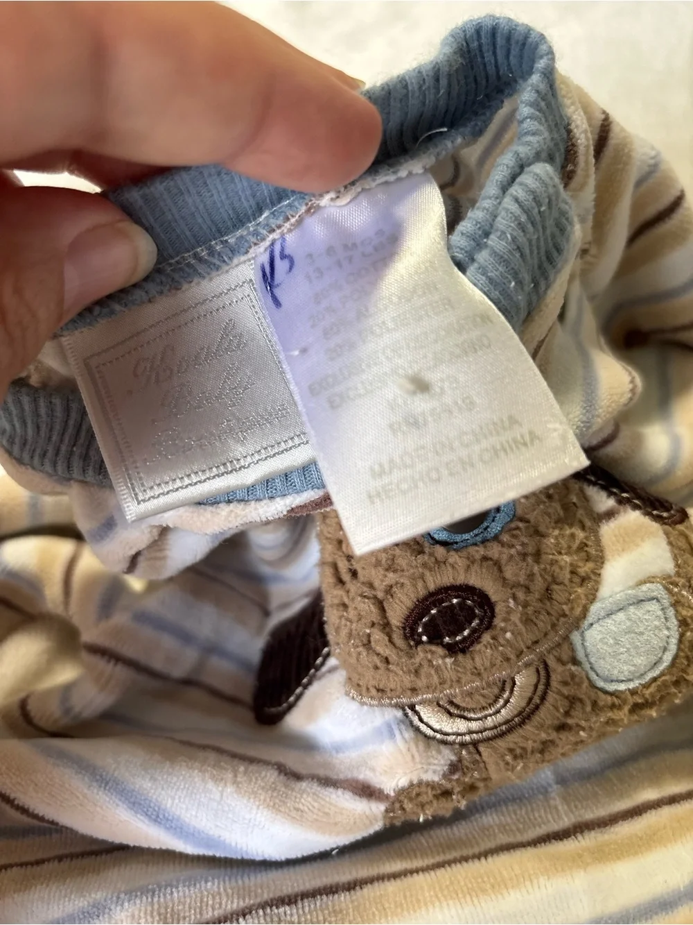 Y2K vintage Striped One-Piece pajama with Animal Appliqué sleepsack 3-6 months